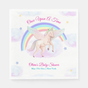 Serviette En Papier Licorne pastel étoile arc-en-ciel Fée bébé Shower