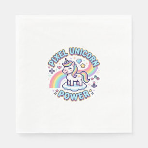 Serviette En Papier Licorne Pixel Licorne Puissance Conception Graphiq