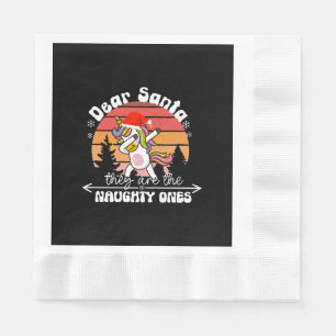 Serviette En Papier Licorne qui Dabbing Noël drôle