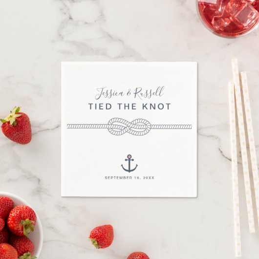 Serviette En Papier Lied Le Mariage Ancre Knot (En situation)