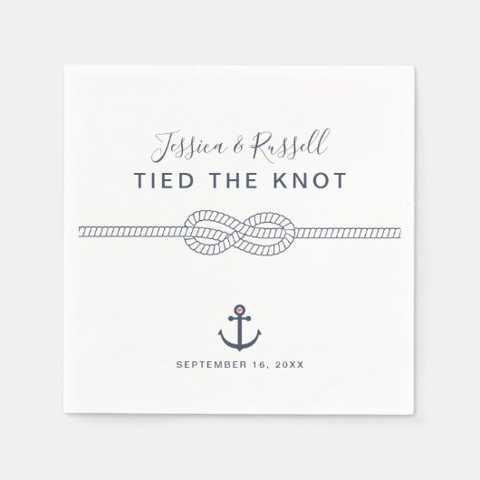 Serviette En Papier Lied Le Mariage Ancre Knot (Devant)