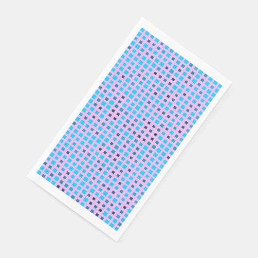 Serviette En Papier Lier Pixels Motif 01.LBlue. BG violet (Coin)