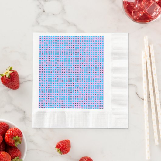Serviette En Papier Lier Pixels Motif 01.LBlue. BG violet (En situation)