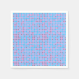 Serviette En Papier Lier Pixels Motif 01.LBlue. BG violet