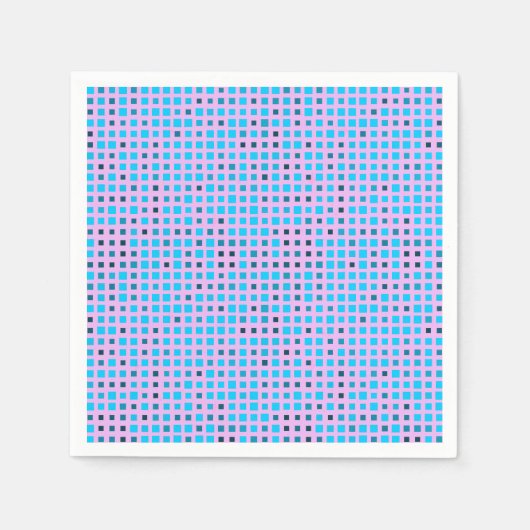 Serviette En Papier Lier Pixels Motif 01.LBlue. BG violet (Devant)