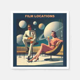 Serviette En Papier Lieux de tournage des affiches de voyage spatial M