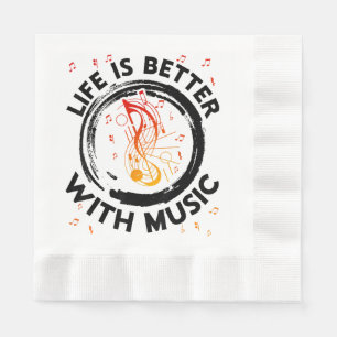 Serviette En Papier Life is Better With Music Notes Musicien Musique L