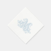 Serviette En Papier Light Blue "M" Monogram Cocktail Napkins (Coin)