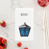 Serviette En Papier Light Blue Owl Lantern Napkins (En situation)