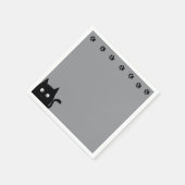 Serviette En Papier Light Grey Black Cat Paws (Coin)
