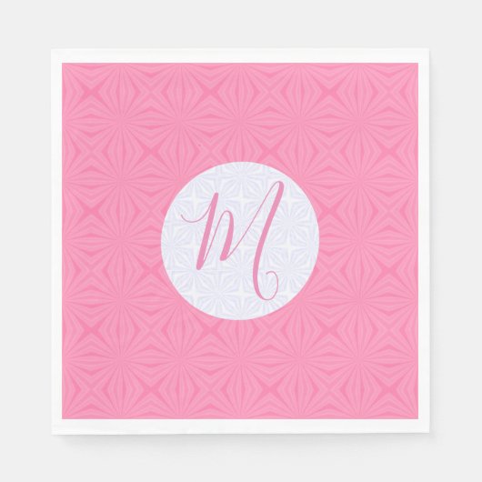 Serviette En Papier Light Pink Squiggly Squares Personalized Party (Devant)