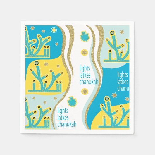 Serviette En Papier Lights Latkes Chanukah (Devant)
