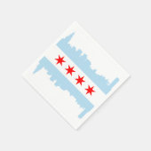 Serviette En Papier Ligne aérienne du drapeau de Chicago (Coin)