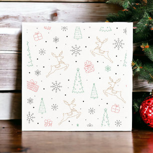 Serviette En Papier Ligne artistique moderne de Noël pour une fête élé