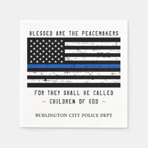 Serviette En Papier Ligne Bleue Mince Personnalisée Police Force de l'