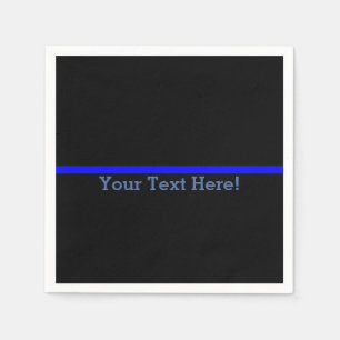 Serviette En Papier Ligne Bleue Mince Symbolique Votre texte en noir