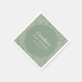 Serviette En Papier Ligne d'arc moderne Art Sage Baby shower vert pers (Coin)