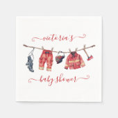 Serviette En Papier Ligne de Baby shower de petit pompier (Devant)