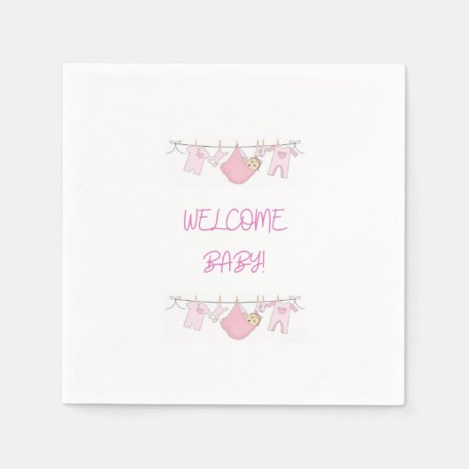 Serviette En Papier Ligne de linge de bébé de bienvenue - serviettes - (Devant)