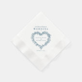 Serviette En Papier Ligne de Mistletoe mariage bleu blanc personnalisé (Coin)