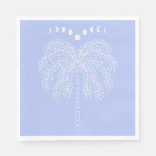 Serviette En Papier Ligne de palmier dessinant des phases de lune de l (Devant)