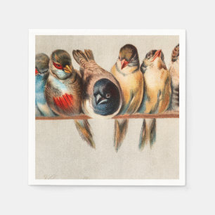 Serviette En Papier Ligne d'oiseaux et de colombes