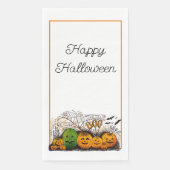 Serviette En Papier Ligne Jack-O-Lantern vers le haut (Devant)