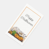 Serviette En Papier Ligne Jack-O-Lantern vers le haut (Coin)