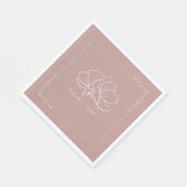 Serviette En Papier Ligne Mariage de tonalité rose de la Terre (Coin)