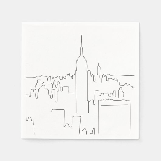 Serviette En Papier Ligne minimale de New York (Devant)