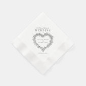 Serviette En Papier Ligne Mistletoe art mono mariage personnalisé (Coin)