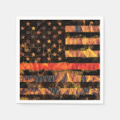 Serviette En Papier Ligne rouge mince et flammes (Devant)