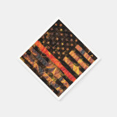 Serviette En Papier Ligne rouge mince et flammes (Coin)