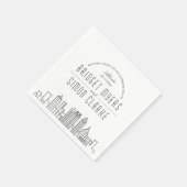 Serviette En Papier Ligne Skyline Atlanta Deco | Mariage Événement Nap (Coin)