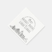 Serviette En Papier Ligne Skyline Boston Déco | Mariage, événement Nap (Coin)