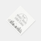 Serviette En Papier Ligne Skyline Brooklyn Deco | Mariage, événement N (Coin)