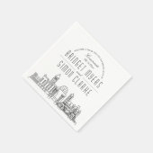 Serviette En Papier Ligne Skyline Cincinnati Deco | Mariage, événement (Coin)