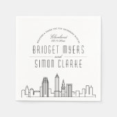 Serviette En Papier Ligne Skyline Cleveland Deco | Mariage, événement  (Devant)