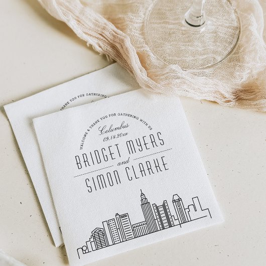 Serviette En Papier Ligne Skyline Columbus Deco | Mariage, événement N