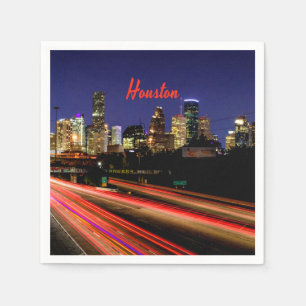 Serviette En Papier Ligne Skyline de Houston Texas City