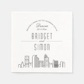 Serviette En Papier Ligne Skyline Denver Deco | Mariage, événement Nap (Devant)