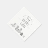 Serviette En Papier Ligne Skyline Denver Deco | Mariage, événement Nap (Coin)