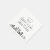 Serviette En Papier Ligne Skyline Houston Deco | Mariage, événement Na (Coin)