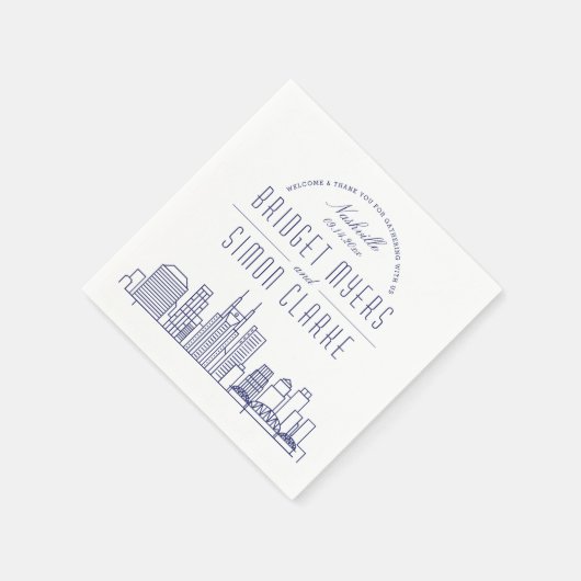 Serviette En Papier Ligne Skyline marine Nashville Deco | Événement ma (Coin)