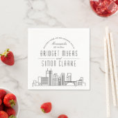 Serviette En Papier Ligne Skyline Minneapolis Deco | Mariage, événemen (En situation)