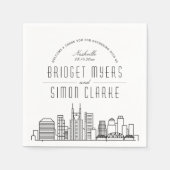 Serviette En Papier Ligne Skyline Nashville Deco | Mariage Événement N (Devant)