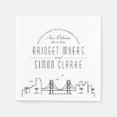 Serviette En Papier Ligne Skyline New Orleans Deco | Mariage, événemen (Devant)