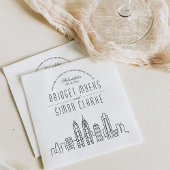 Serviette En Papier Ligne Skyline Philadelphia Deco | Mariage Événemen