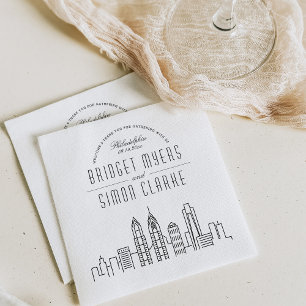 Serviette En Papier Ligne Skyline Philadelphia Deco   Mariage Événemen