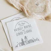 Serviette En Papier Ligne Skyline San Diego Deco | Mariage Événement N